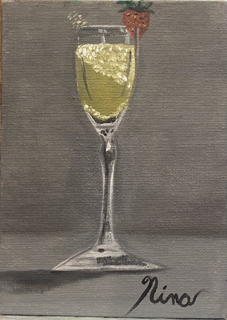 Glass Of Champagne Lavender Dreams Art